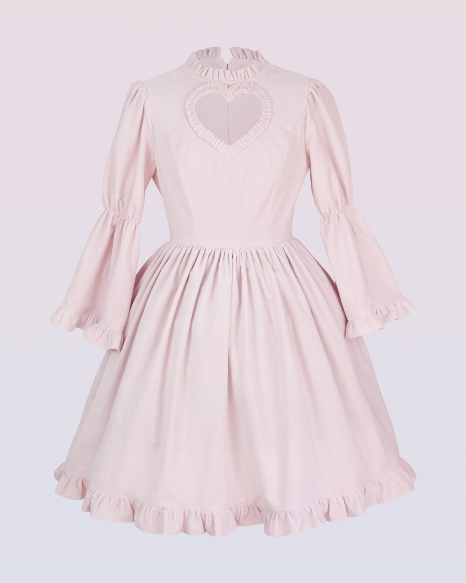 ベルベットハートカットアウトのワンピースドレス