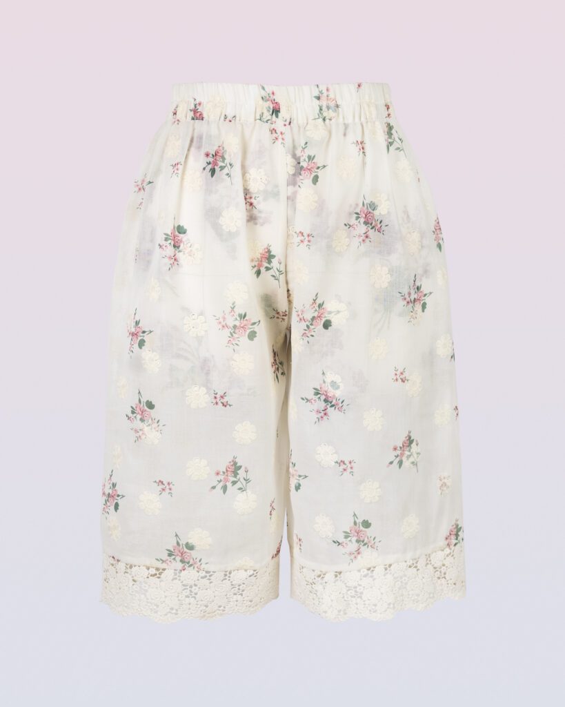 クリーム刺繍フローラルピジャマセット