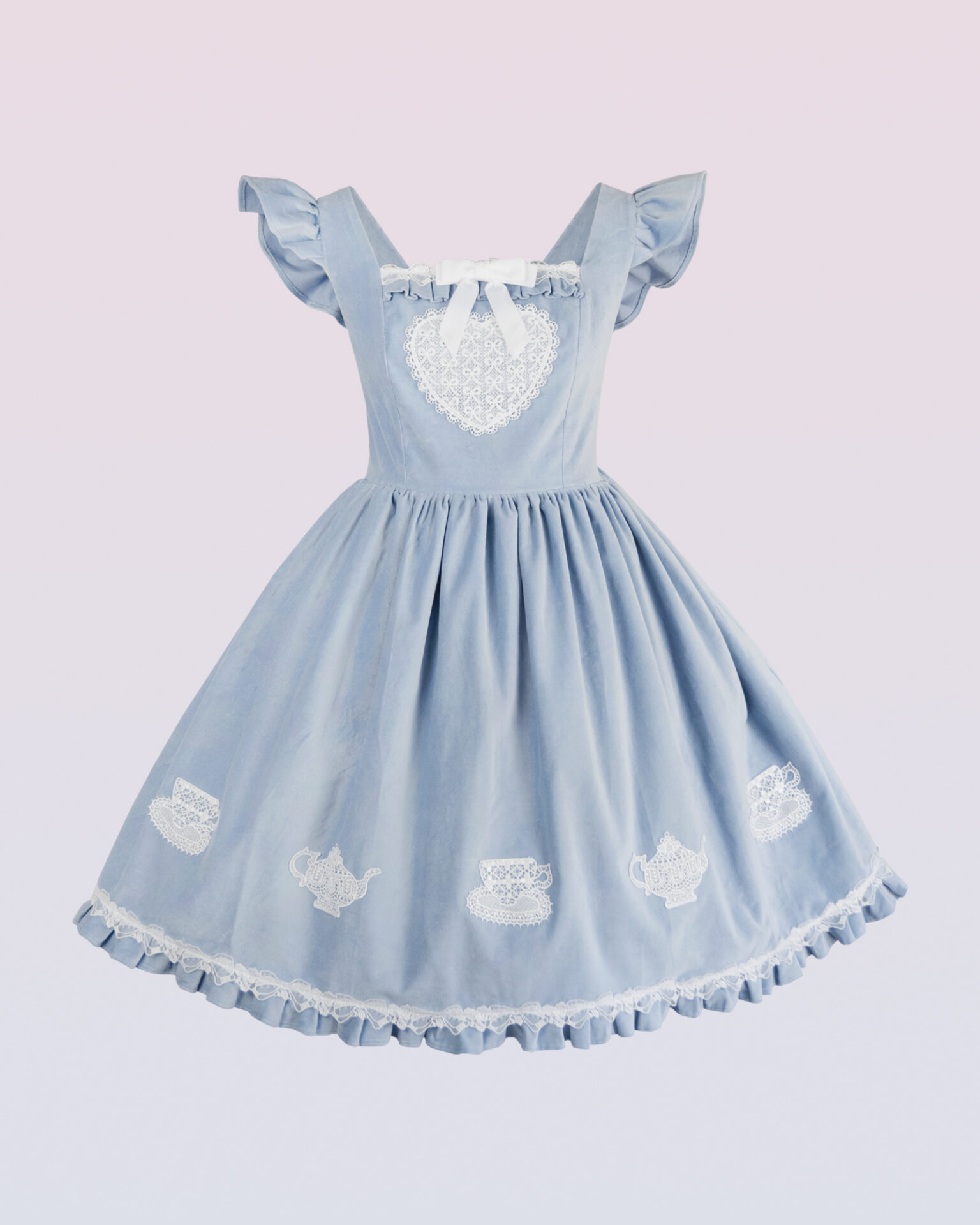 "Tea Party" velvet pinafore dress