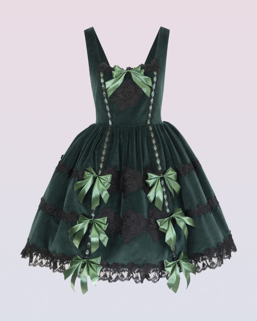 ベルベット・ピナフォア・ドレス