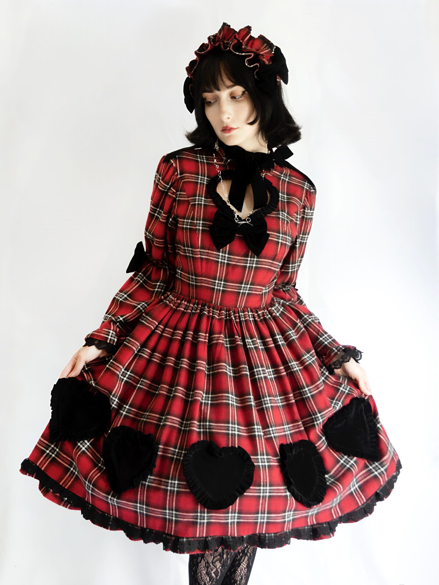 "Queen of Hearts" one-piece dress with heart cut-out