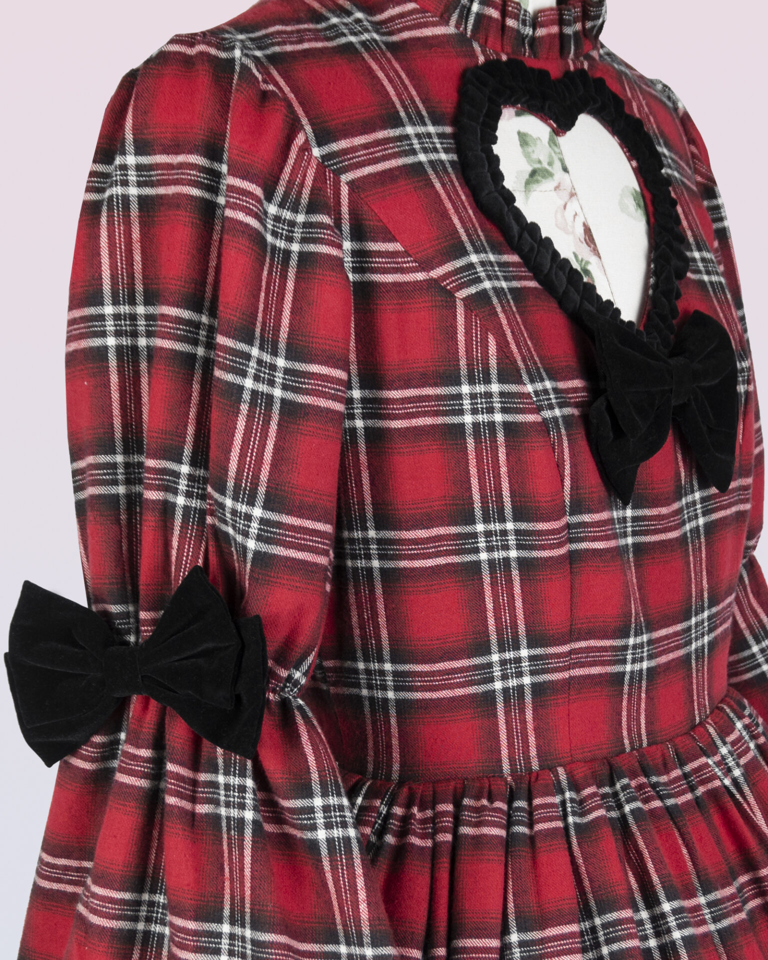 cotton plaid dress with long sleeves