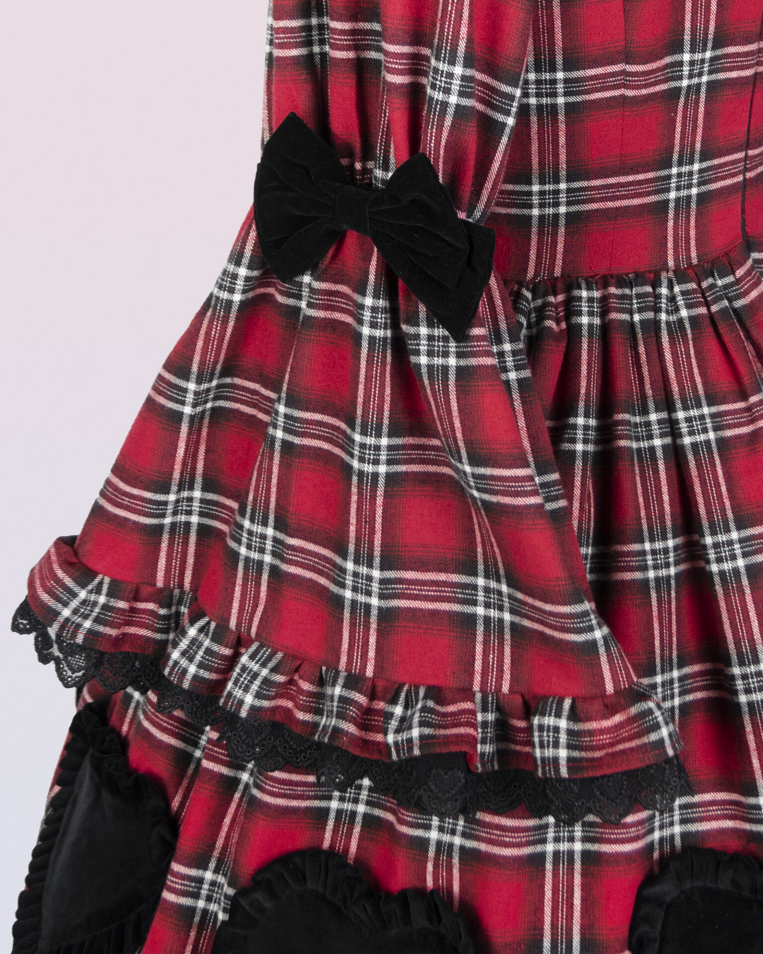 cotton plaid dress with long sleeves