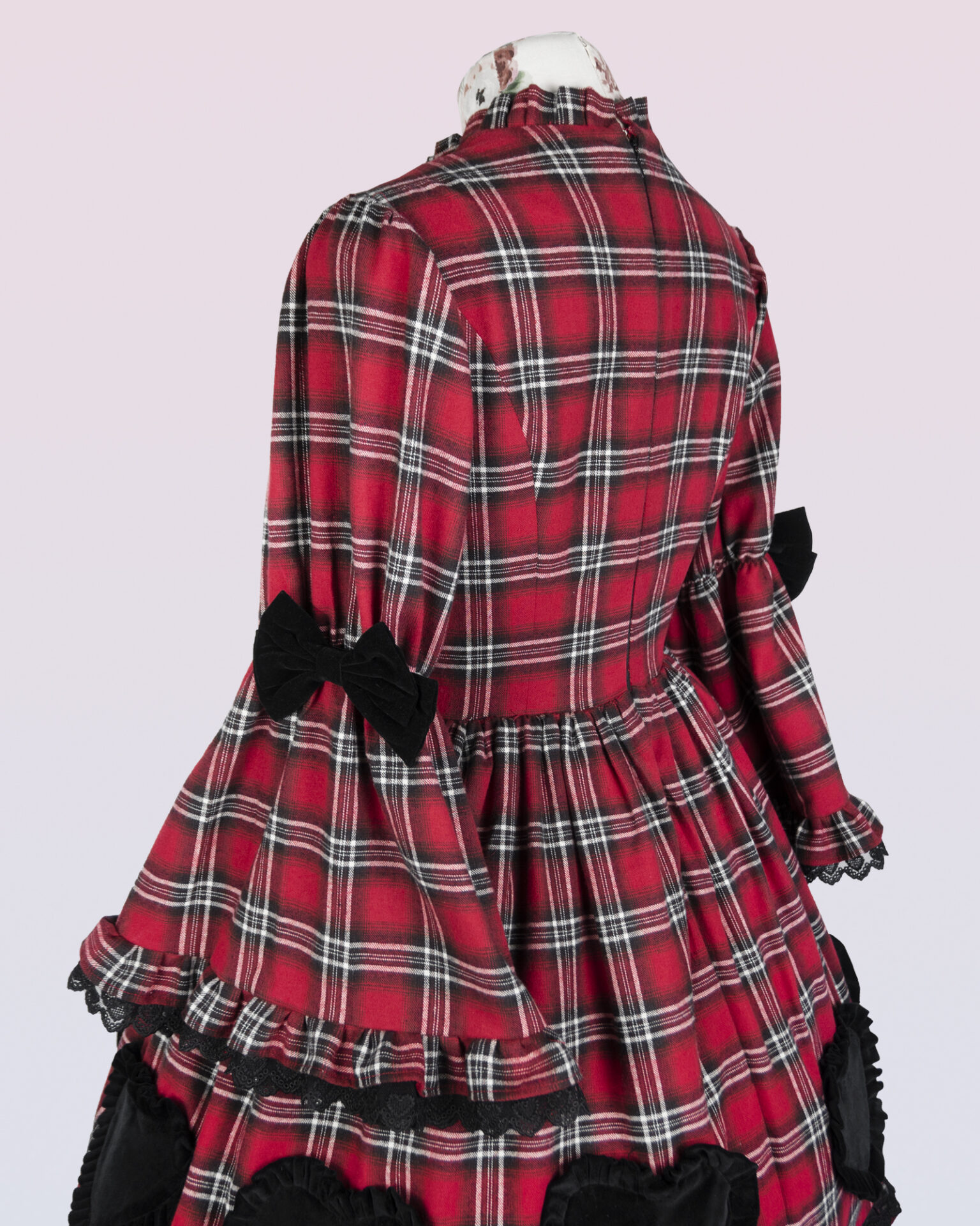 cotton plaid dress with long sleeves