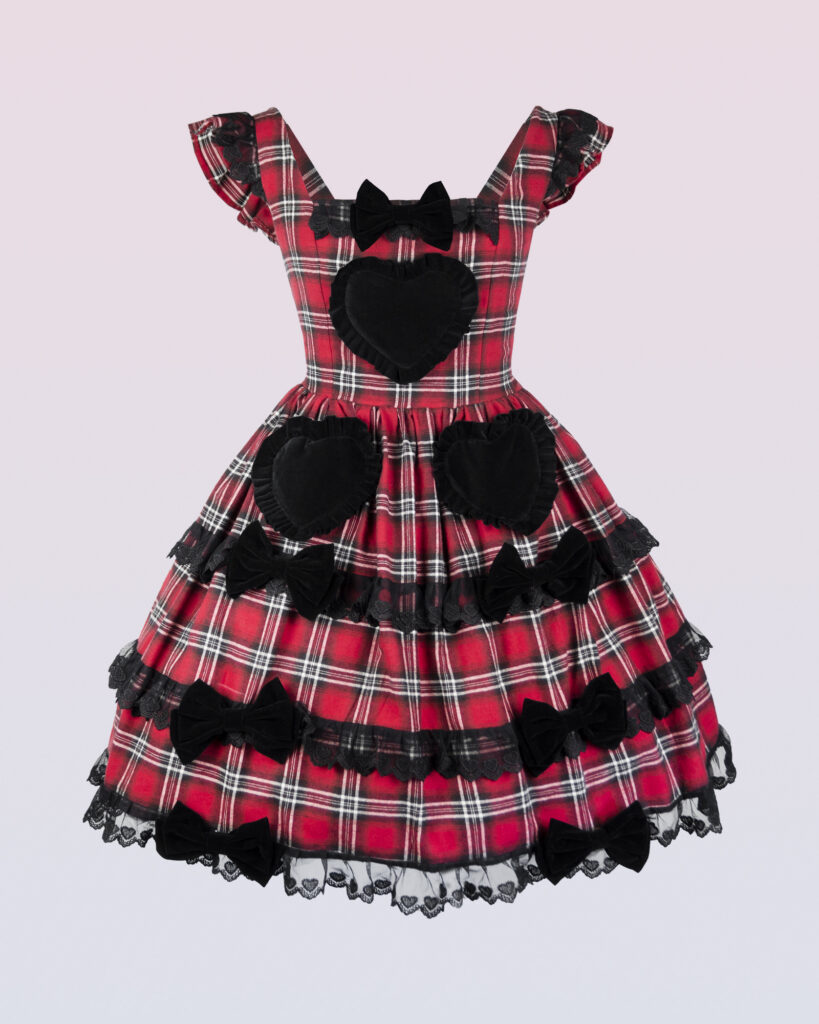 コットンプラードピナフォアドレス