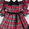 タータンショートスリーブワンピースドレス