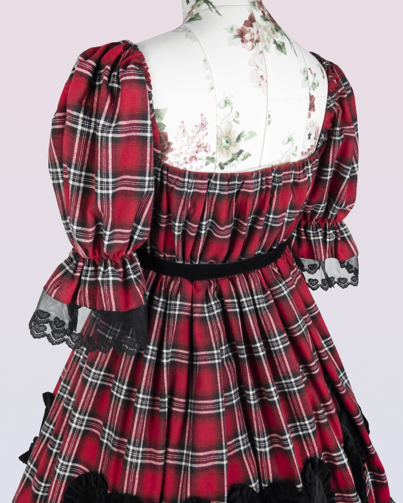 タータンショートスリーブワンピースドレス