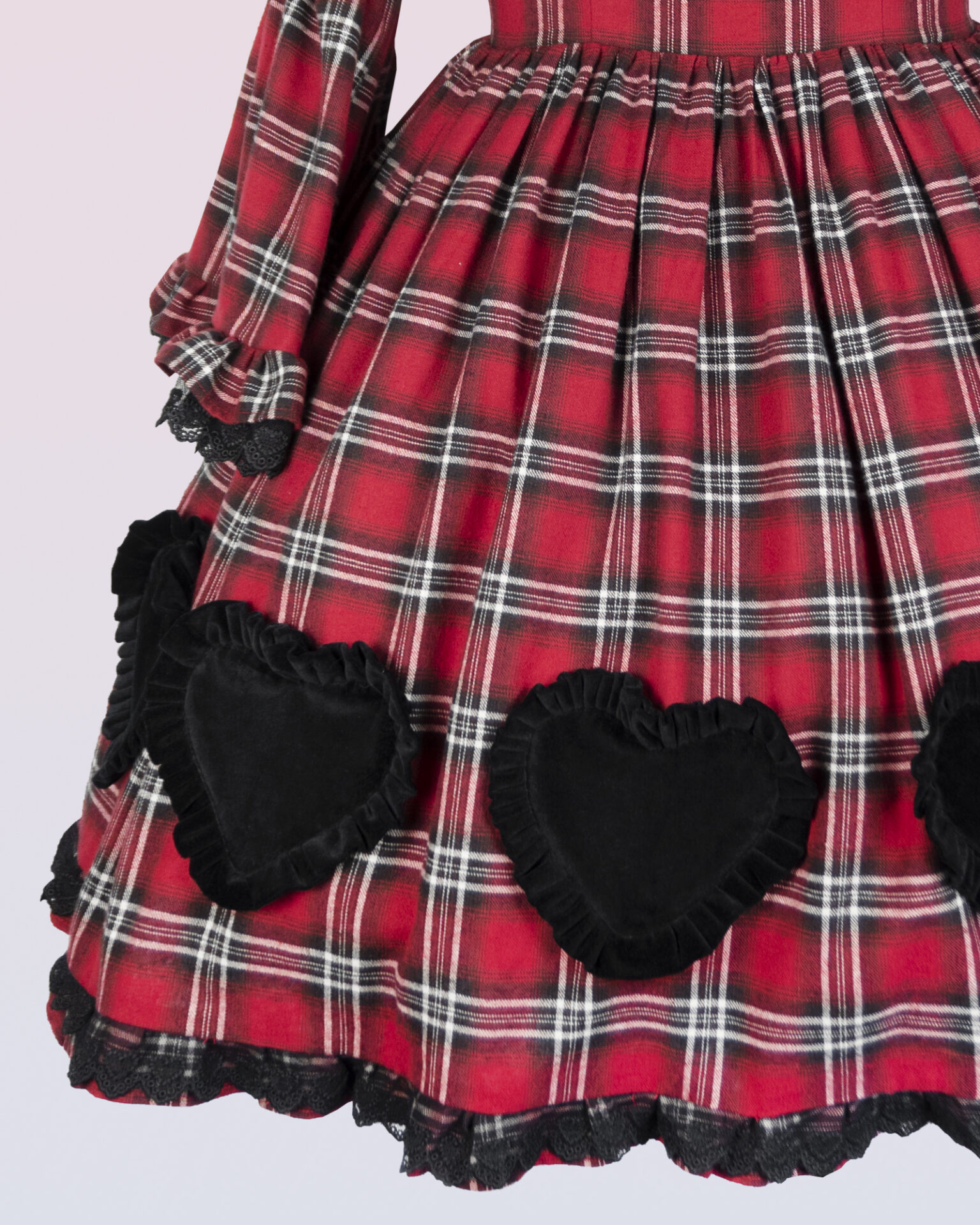 cotton plaid dress with long sleeves