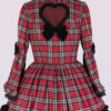 cotton plaid dress with long sleeves