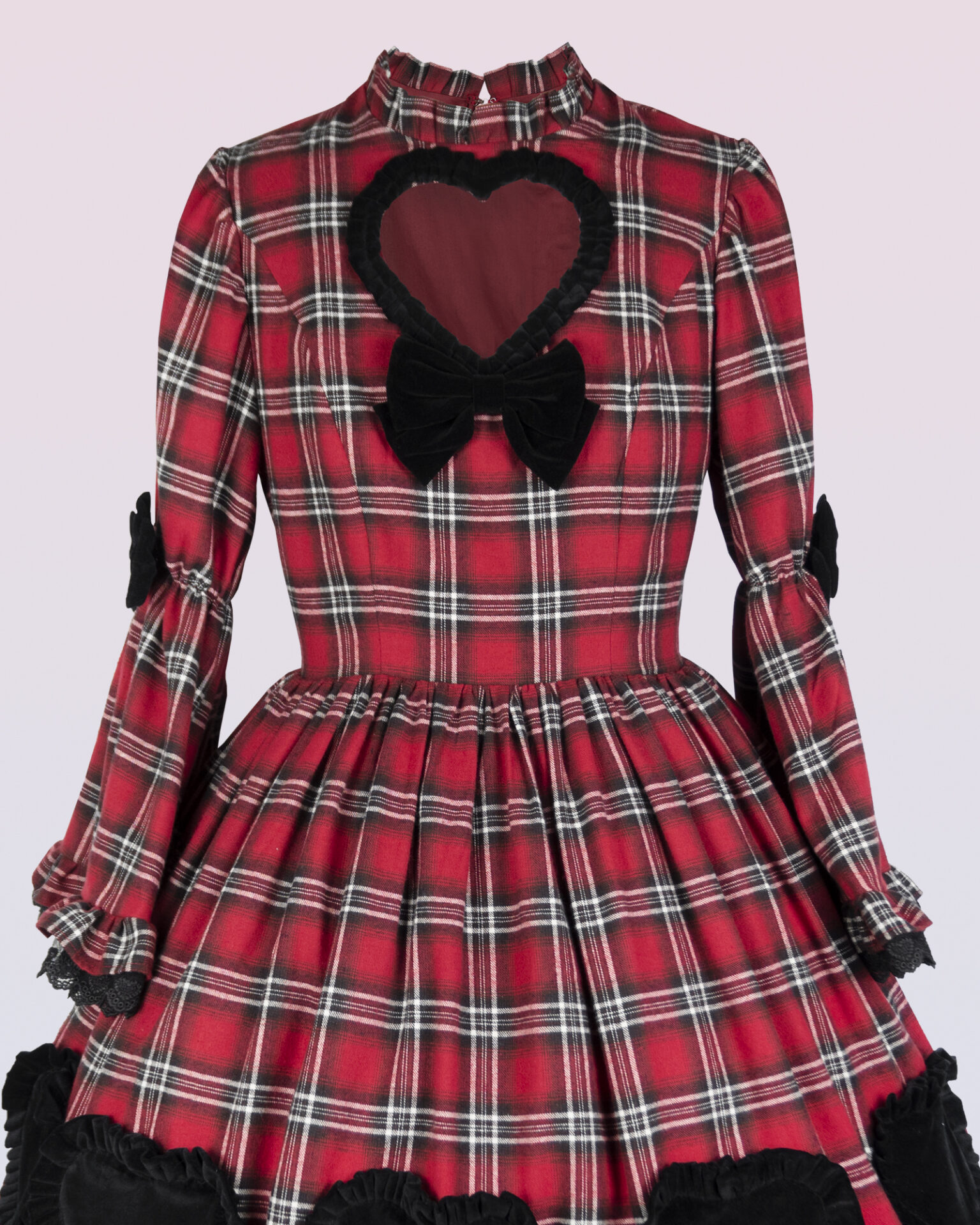 cotton plaid dress with long sleeves