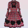 cotton plaid dress with long sleeves