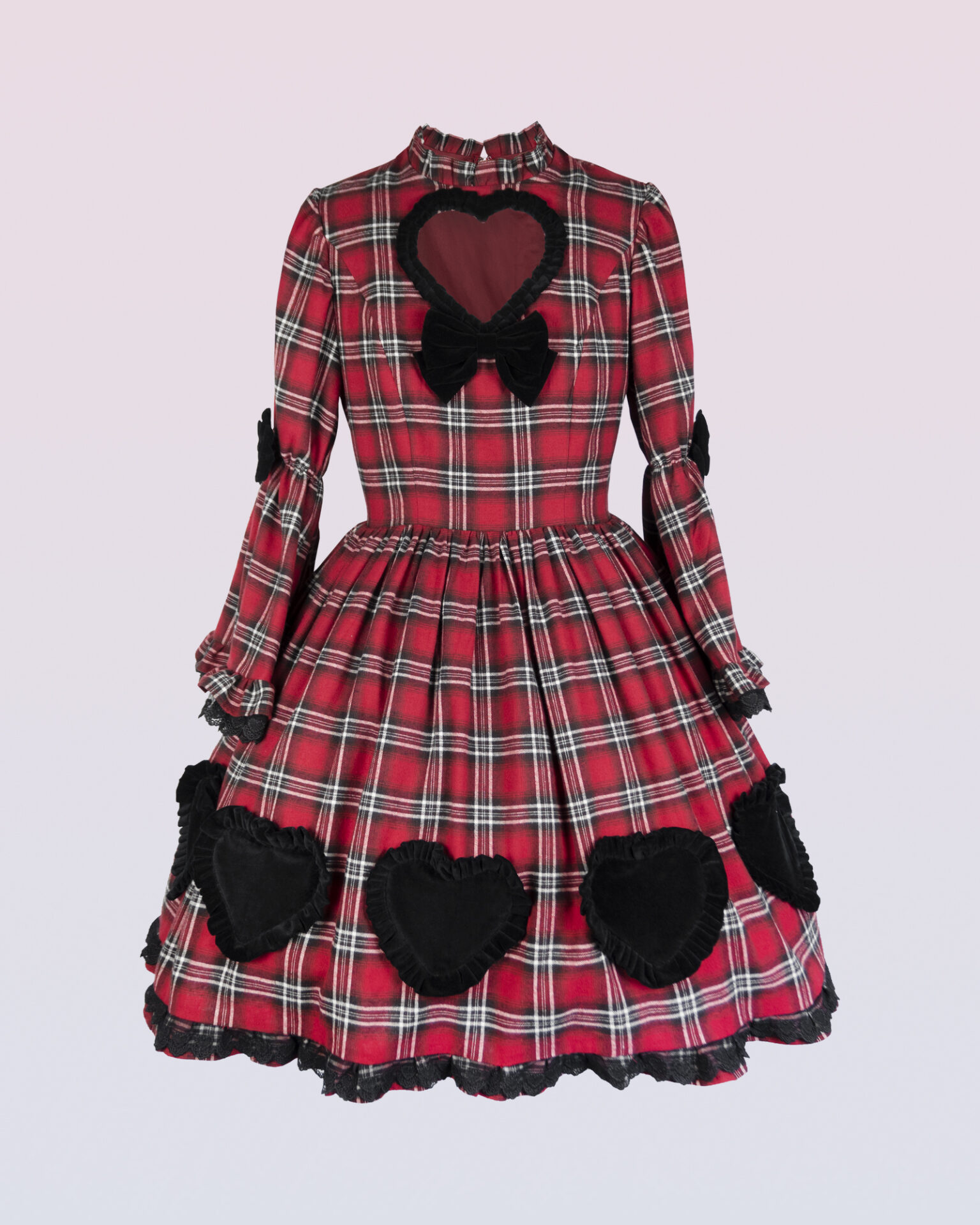 cotton plaid dress with long sleeves