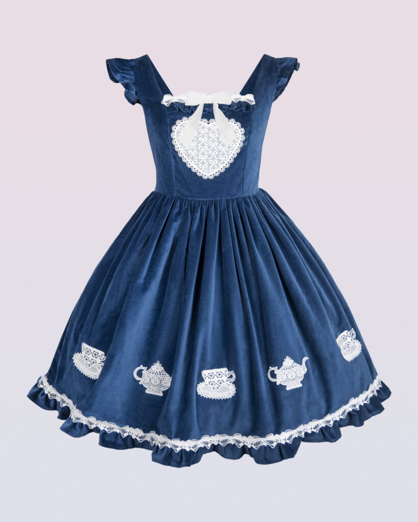 「ティーパーティー」ベルベット・ピナフォア・ドレス