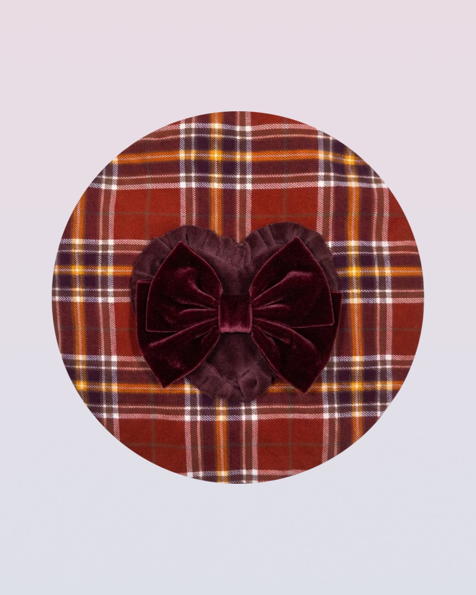 queen of hearts plaid cotton beret