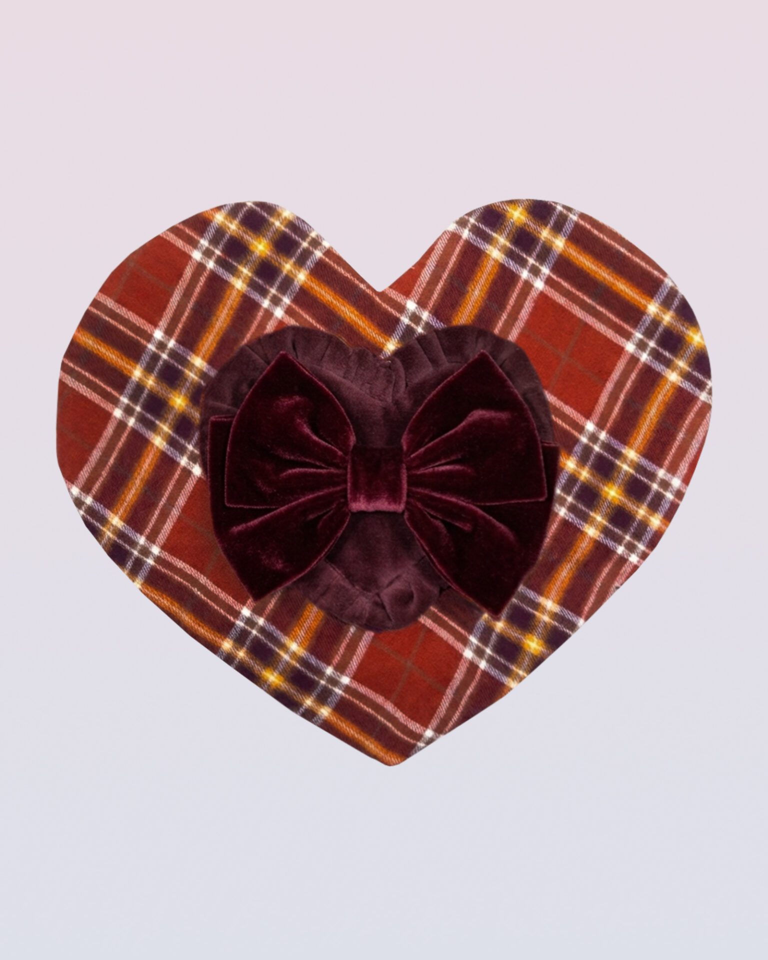 queen of hearts plaid cotton heart-shaped beret