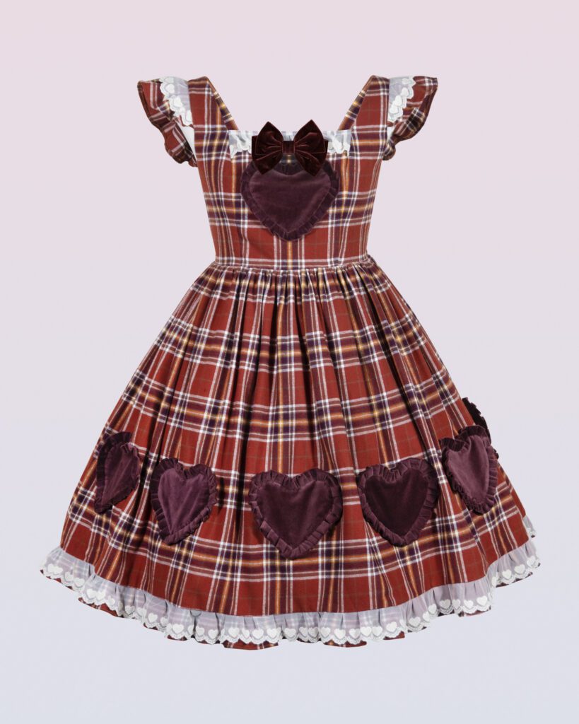 ハートの女王 コットン プラード ピナフォア ドレス