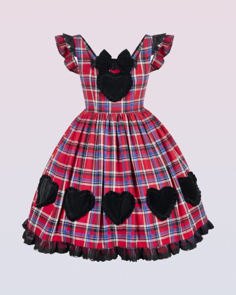 ハートの女王 コットン プラード ピナフォア ドレス