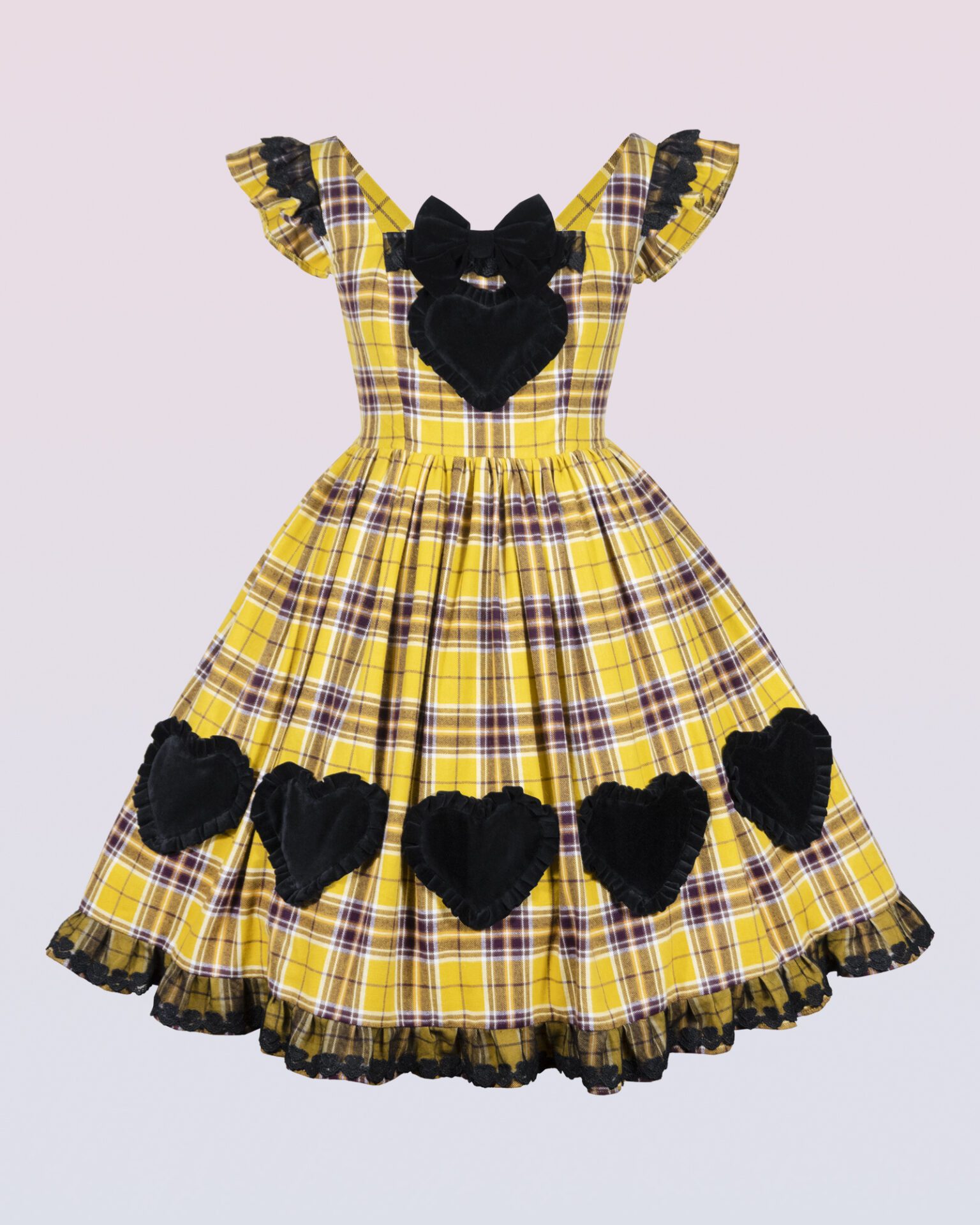 queen of hearts cotton plaid pinafore dress