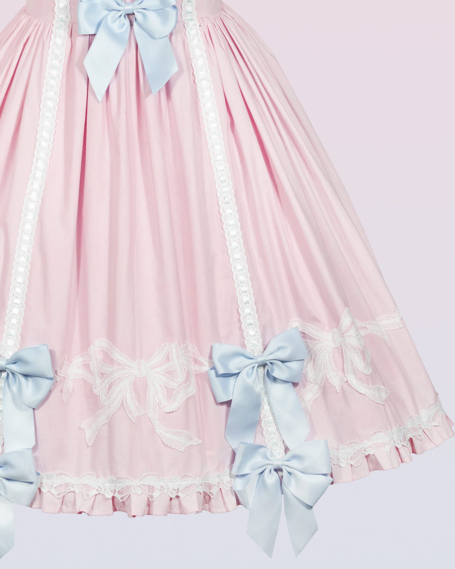 cotton oldschool lolita dress with bows and ribbons