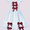 cotton oldschool lolita dress with bows and ribbons