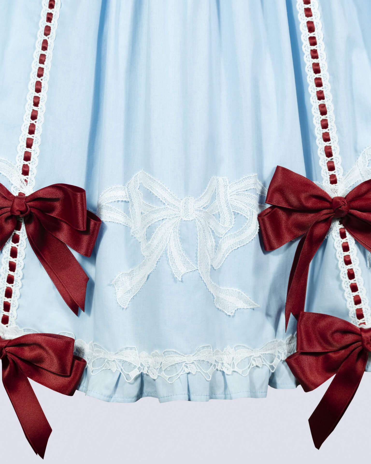 cotton oldschool lolita dress with bows and ribbons