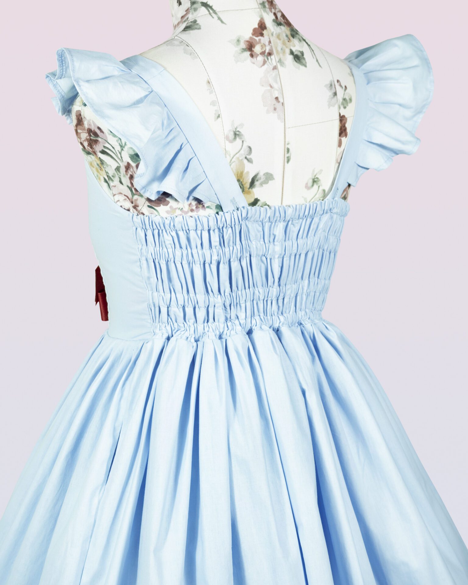 cotton oldschool lolita dress with bows and ribbons