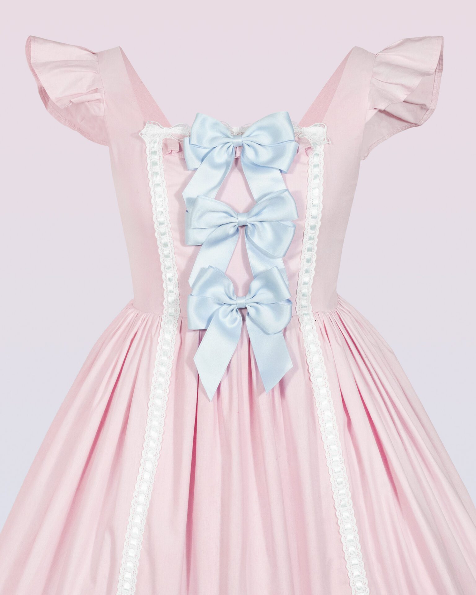 cotton oldschool lolita dress with bows and ribbons