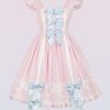 cotton oldschool lolita dress with bows and ribbons