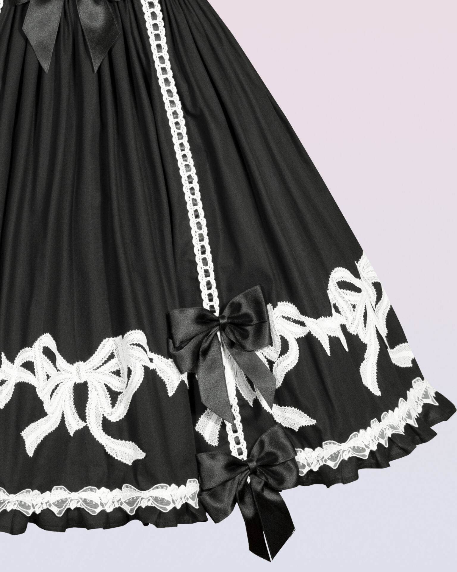 cotton oldschool lolita dress with bows and ribbons