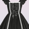 cotton oldschool lolita dress with bows and ribbons