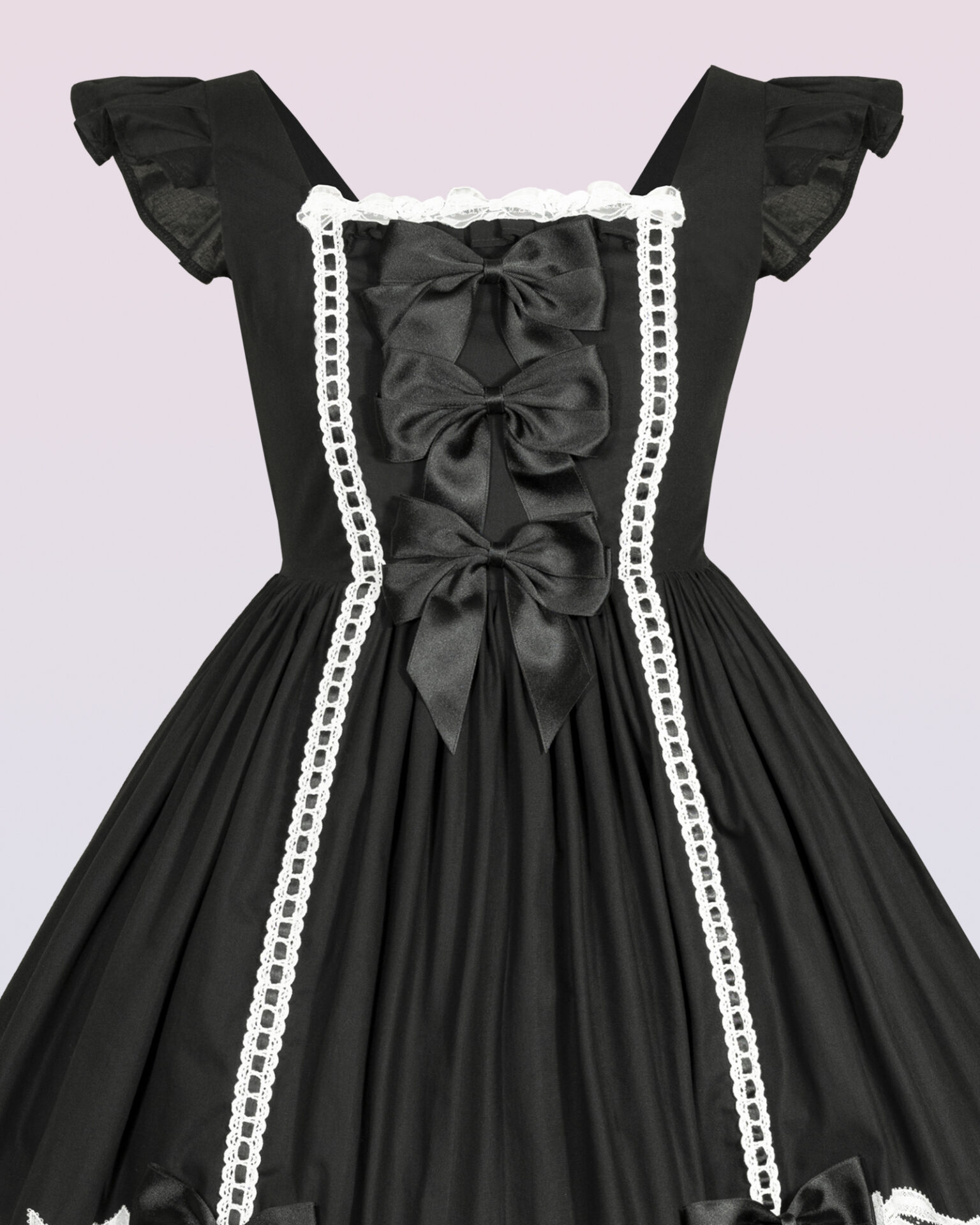 cotton oldschool lolita dress with bows and ribbons