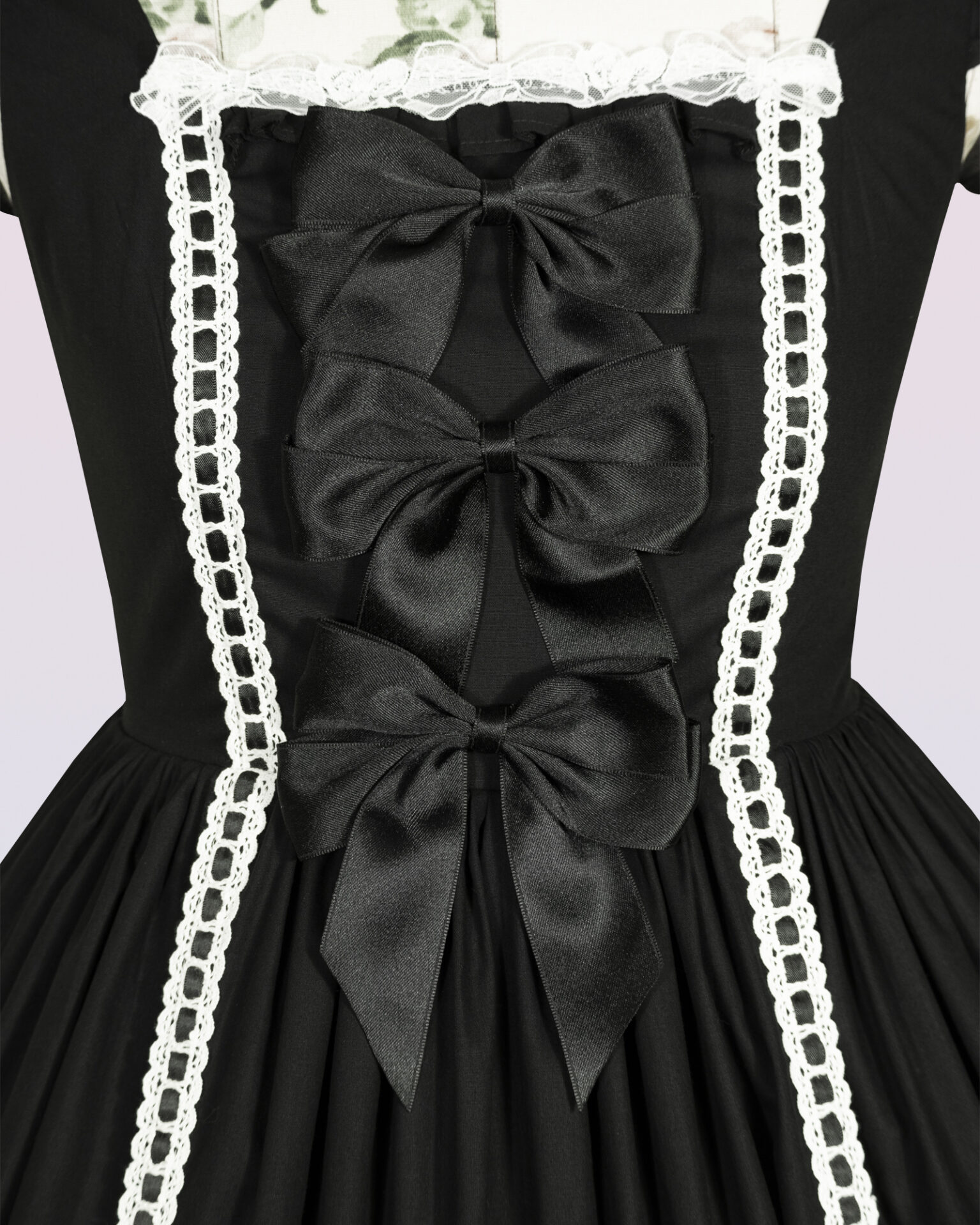 cotton oldschool lolita dress with bows and ribbons