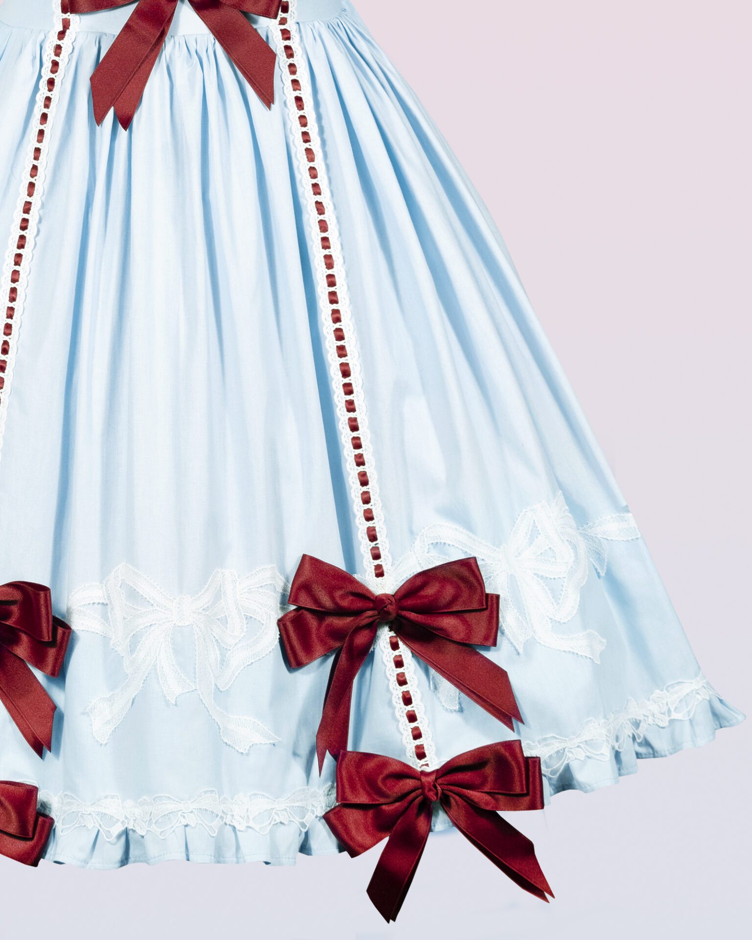cotton oldschool lolita dress with bows and ribbons