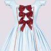 cotton oldschool lolita dress with bows and ribbons