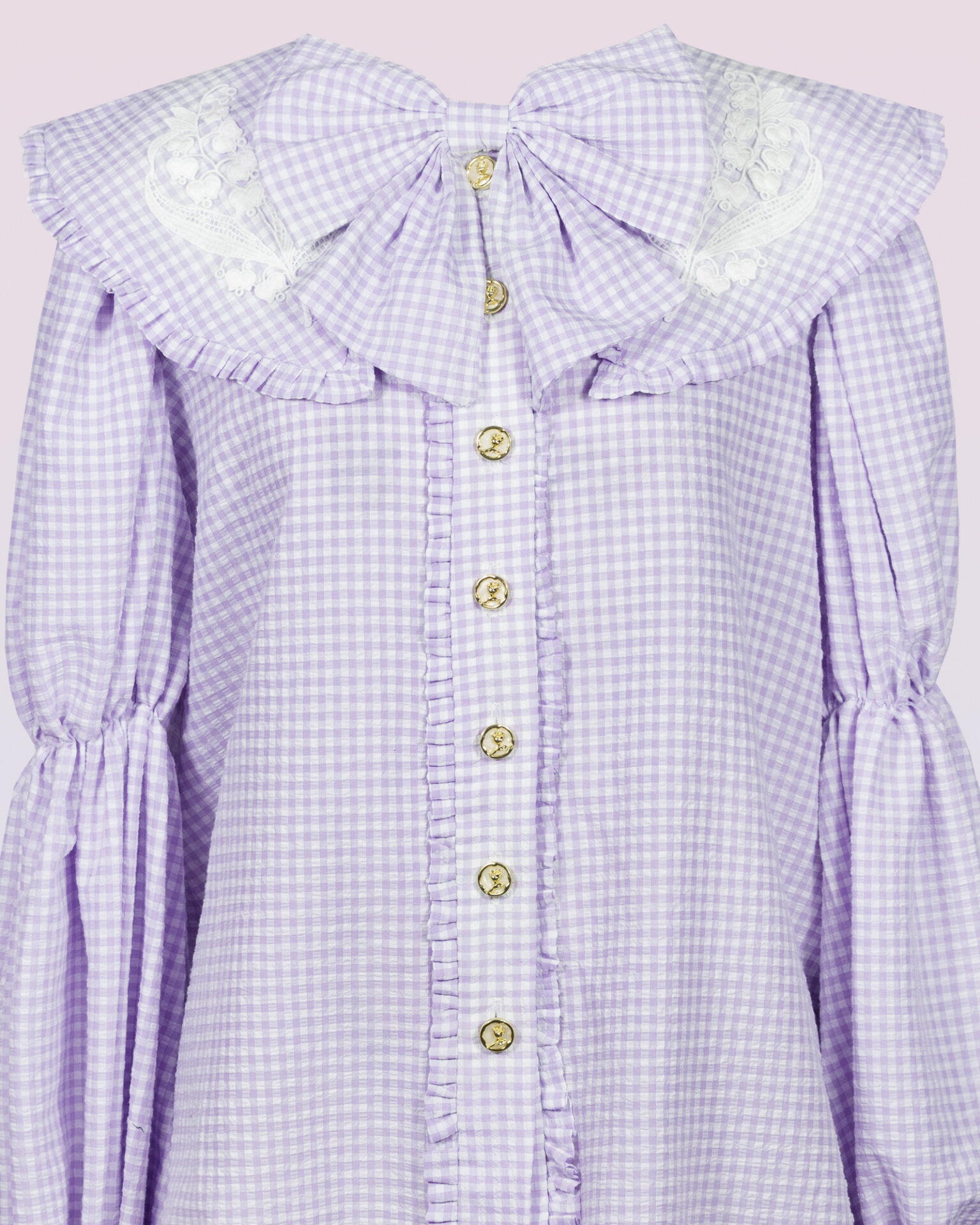 plaid cotton country lolita blouse
