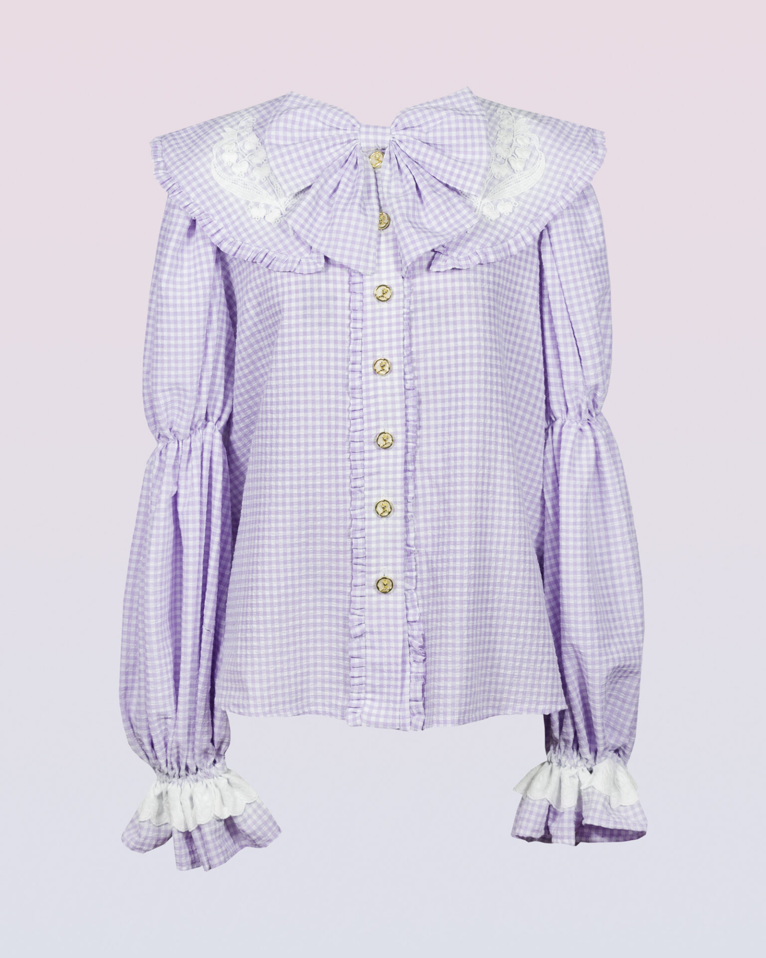 plaid cotton country lolita blouse