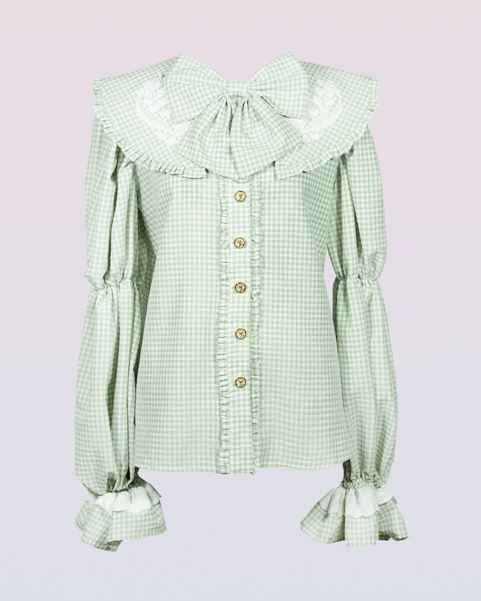 plaid cotton country lolita blouse
