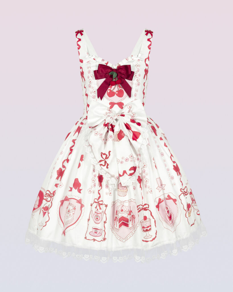 Cute clothes and accessories. Sustainable, plus-size friendly, worldwide shipping. cherry14 coquette cherry lolita summer dress
