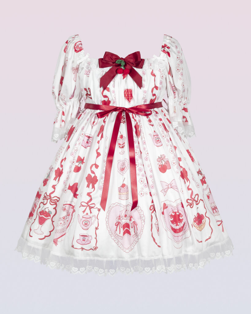 Cute clothes and accessories. Sustainable, plus-size friendly, worldwide shipping. cherry43 coquette cherry lolita summer dress